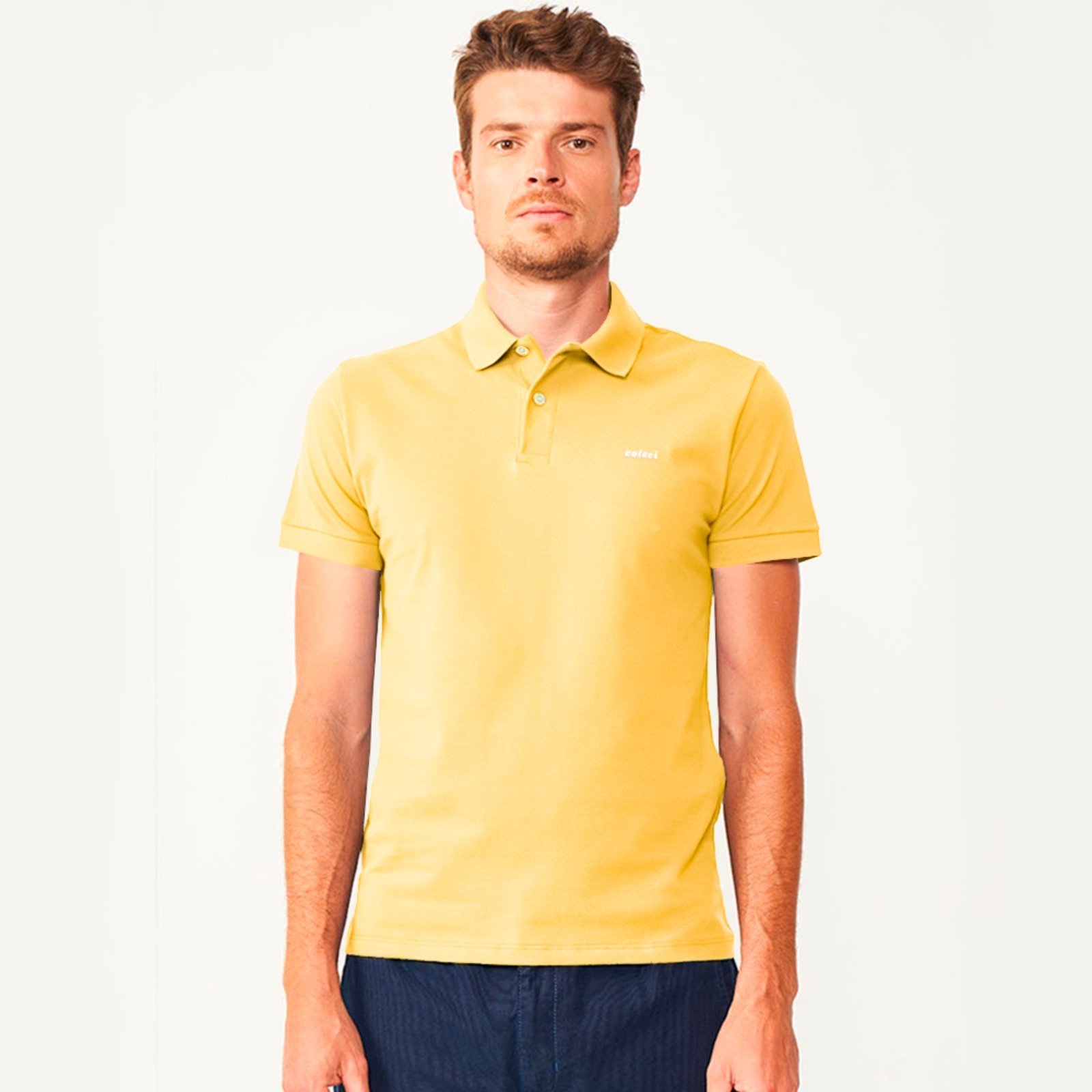 Camisa Polo Colcci Basic Ou25 Amarelo Masculino