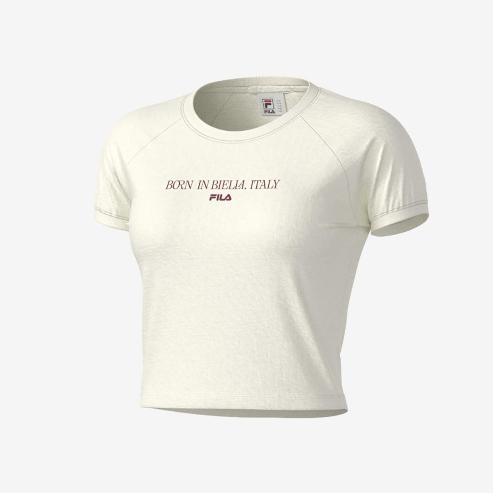 Camiseta Fila Slim Letter Feminina Off-white