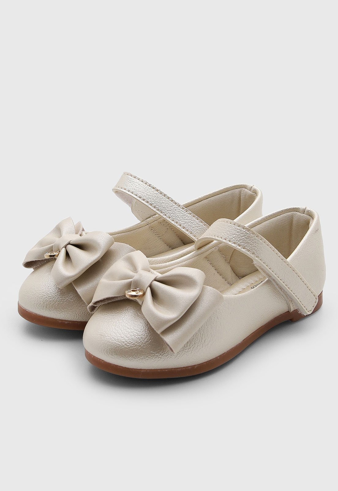 Infantil - Kit Sapatilha Klin e Tiara Princesa Bege