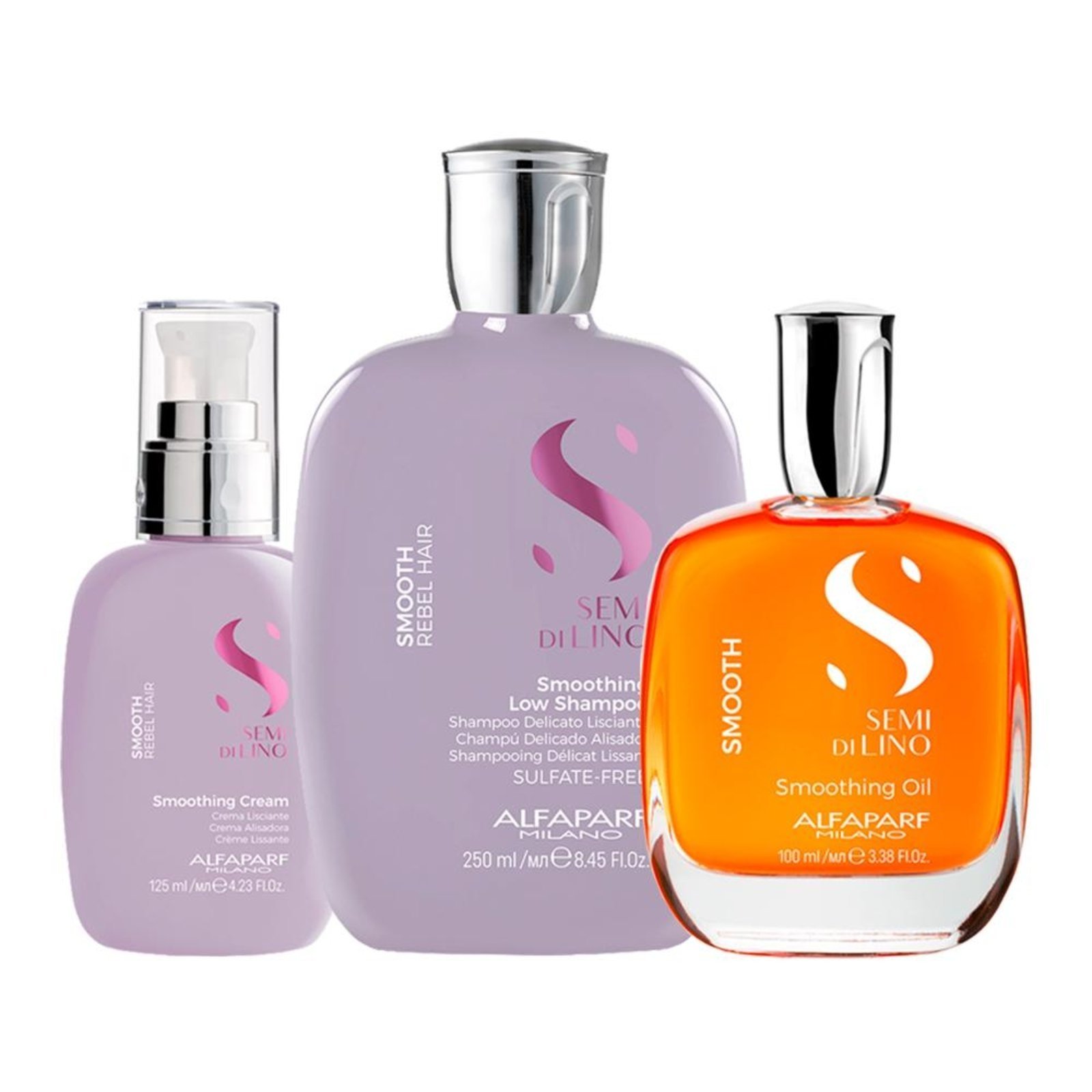Alfaparf Semi Di Lino Smooth Shampoo, Creme e Óleo