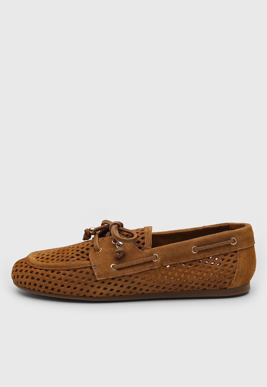 Mocassim Feminino Arezzo Vazado Caramelo