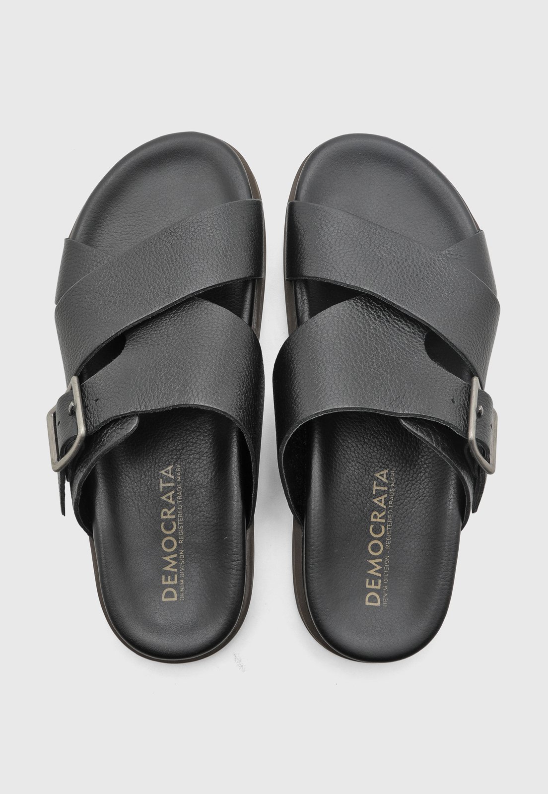 Sandália Masculina Democrata Dock Couro Preta