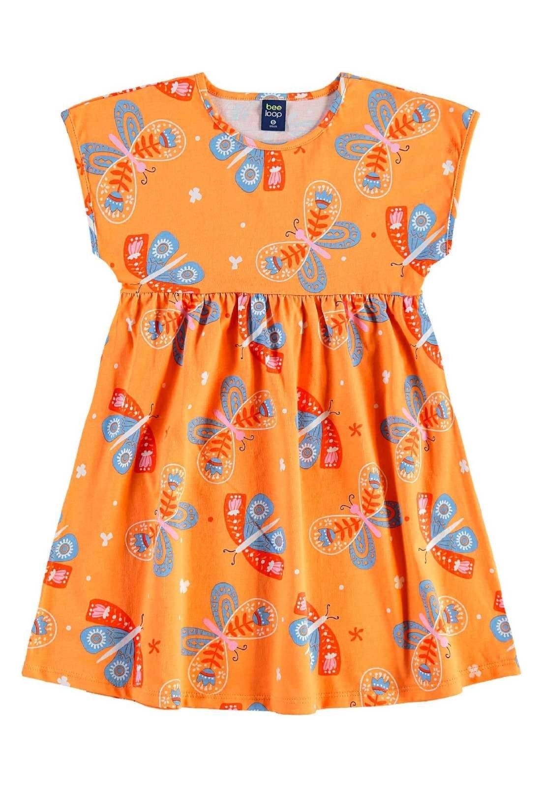 Vista 2 Infantil - Vestido Borboletas Bee Loop Bee Loop amarelo