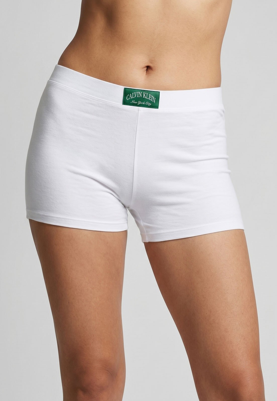 Calcinha Feminina Calvin Klein Underwear Boyshort Heritage Athletic Branca