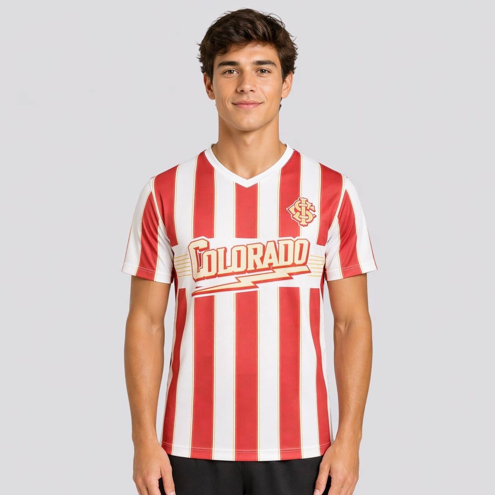 Camisa Internacional Esportiva Sublimada Branca e Vermelho
