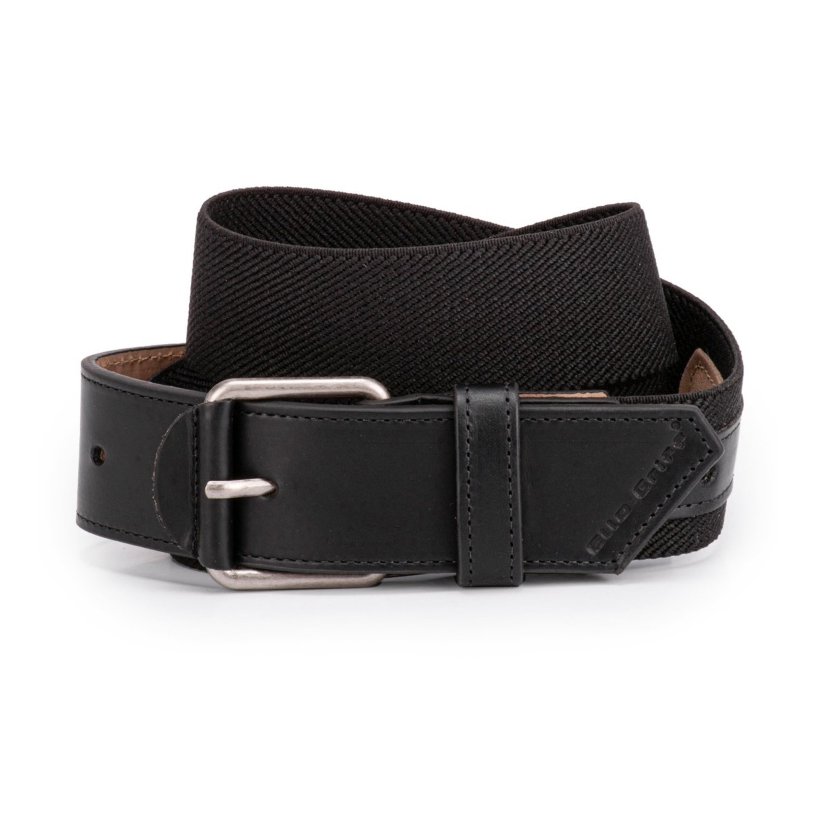 Cinto Masculino Couro Legítimo Elástico Esportivo Plus Size Ello Griff Preto
