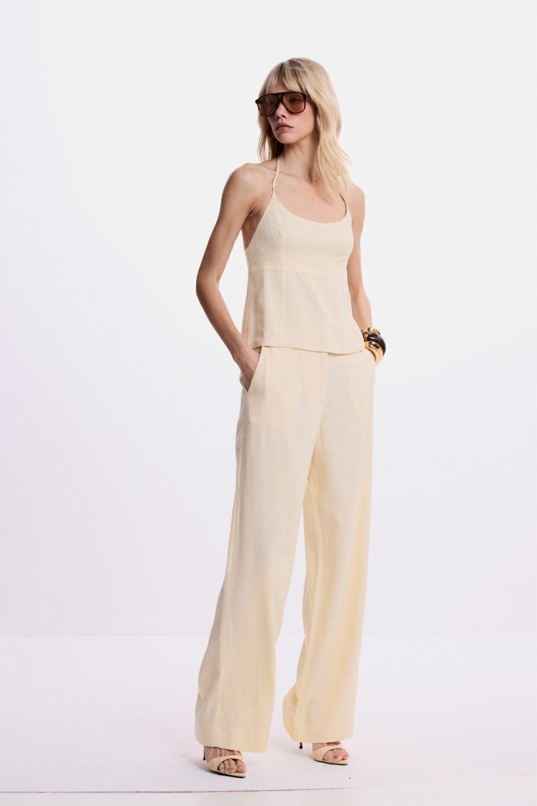 Calça De Alfaiataria Carlota Costa Bege