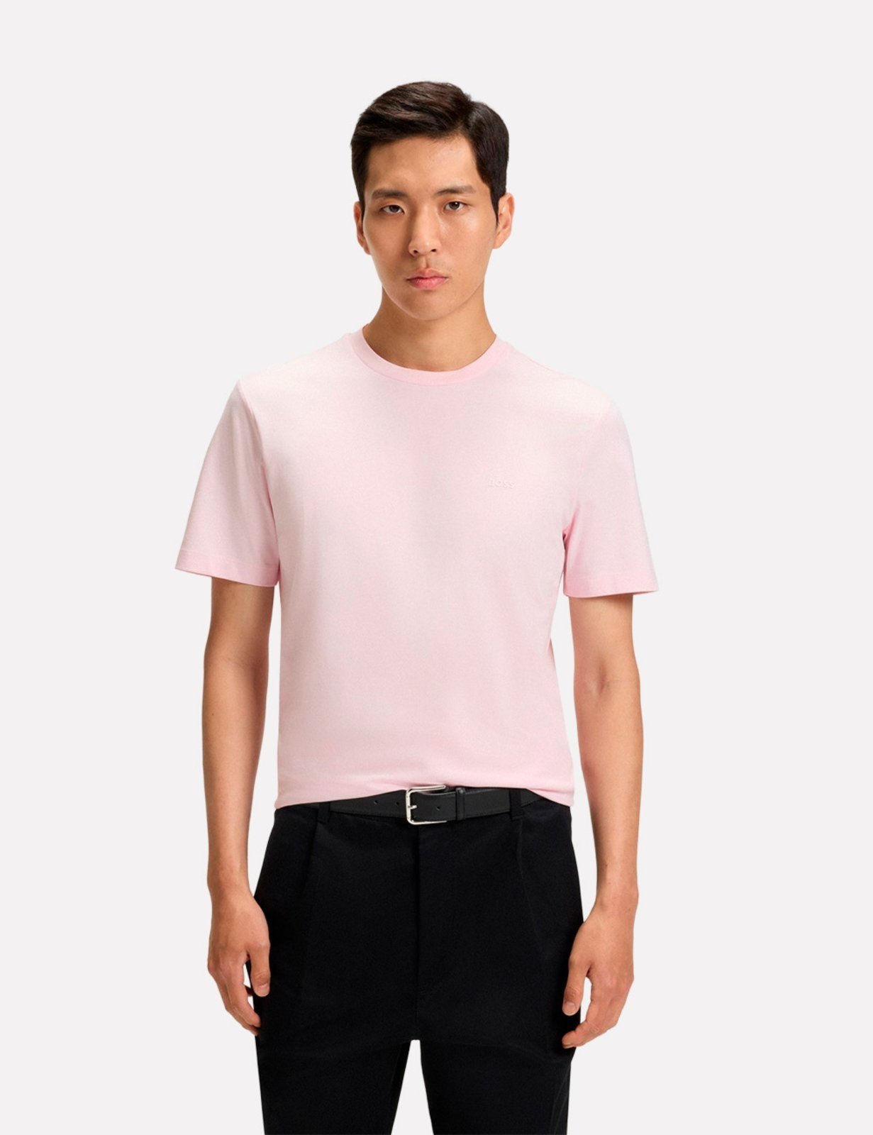 Camiseta Hugo Boss Masculina Regular Fit Thompson 01 Rosa Claro