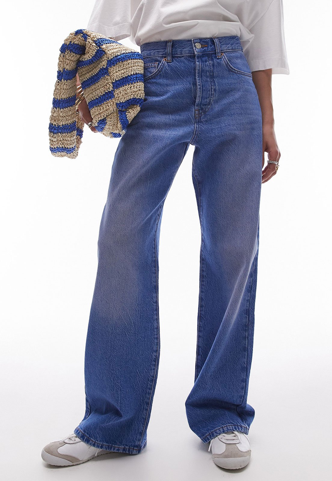 Calça Jeans TOPSHOP Wide Leg Lisa Azul