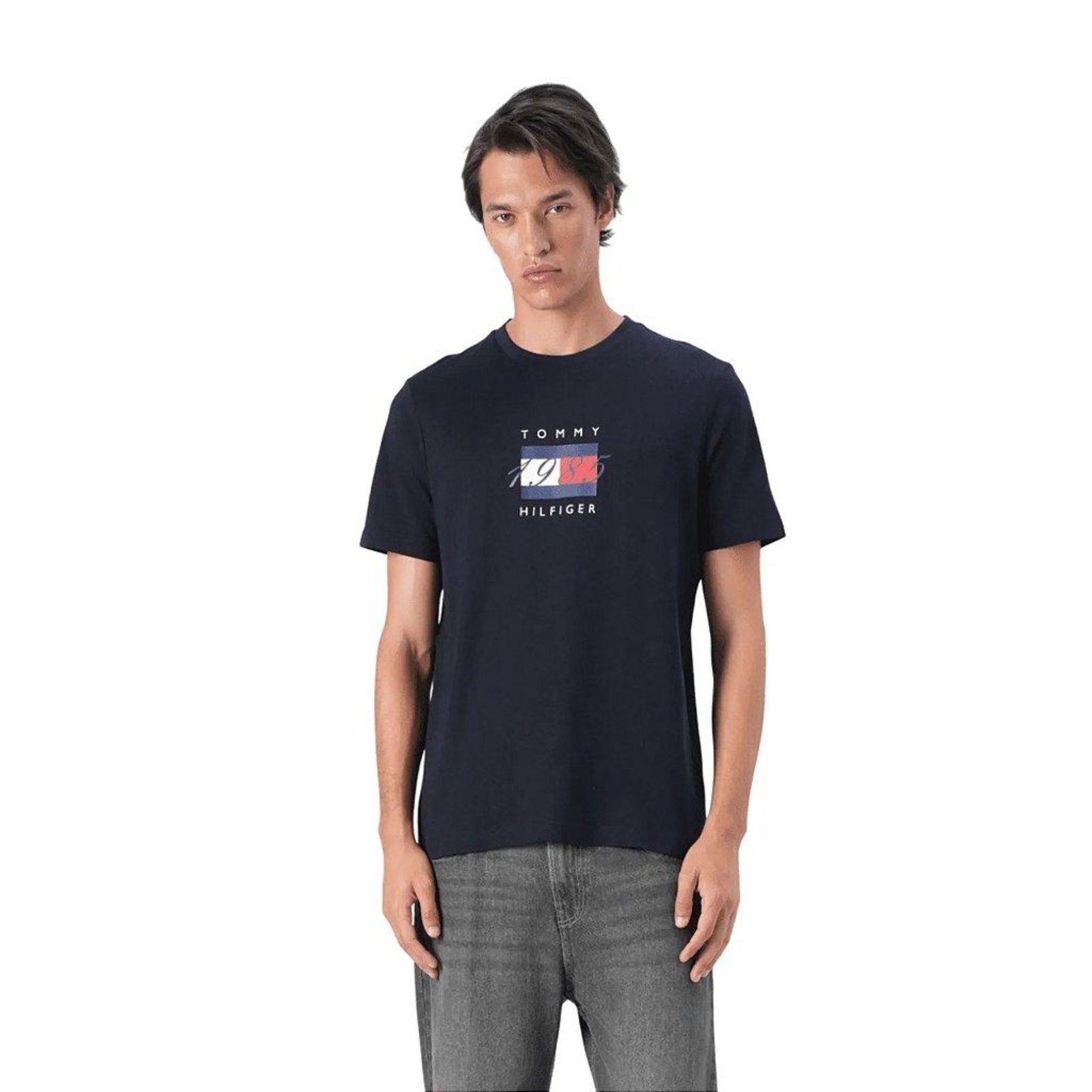 Vista 3 Camiseta Tommy Hilfiger Linear Flag Graphic Tee Marinho azul marinho Tommy Hilfiger azul marinho