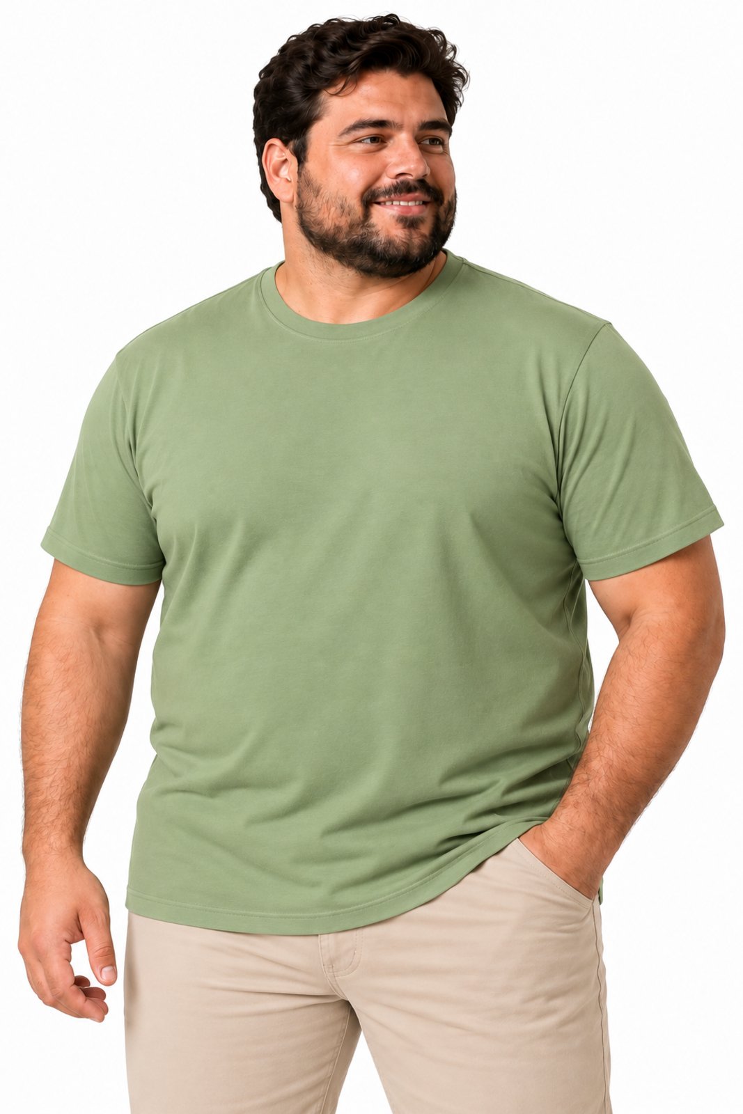 Camiseta Masculina Plus Size D Bell Outlet Fashion Basic Verde Menta