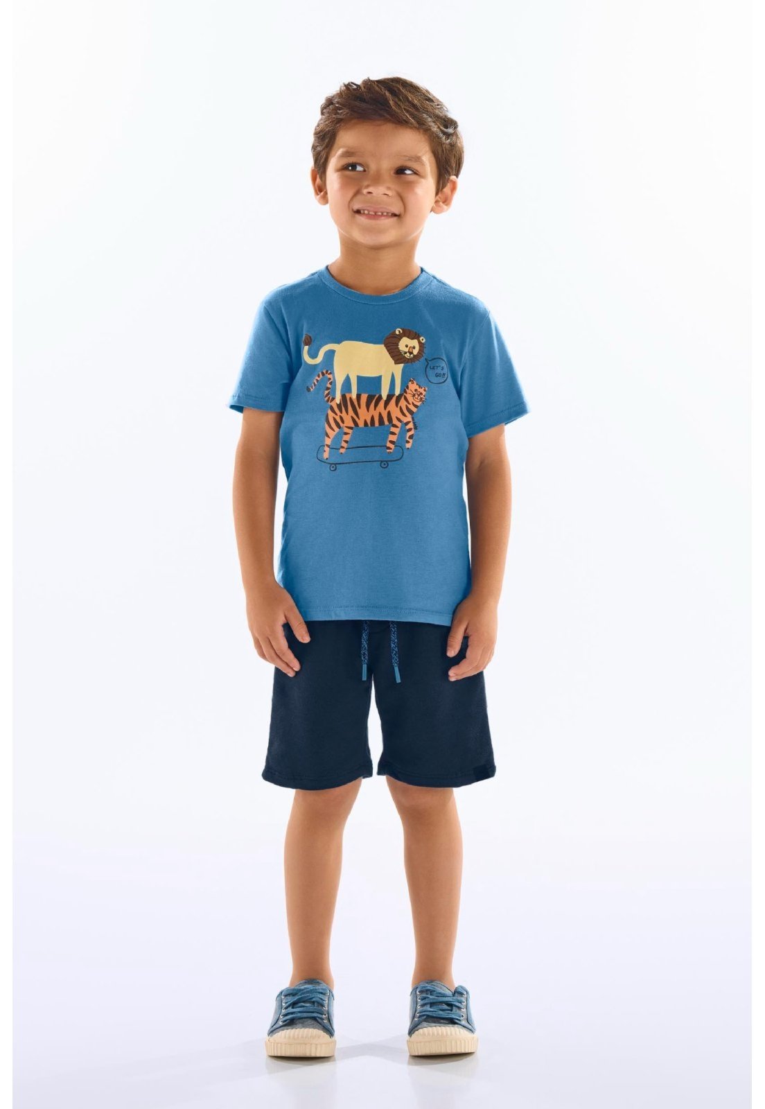 Infantil – Conjunto Camiseta e Bermuda Up Baby Azul