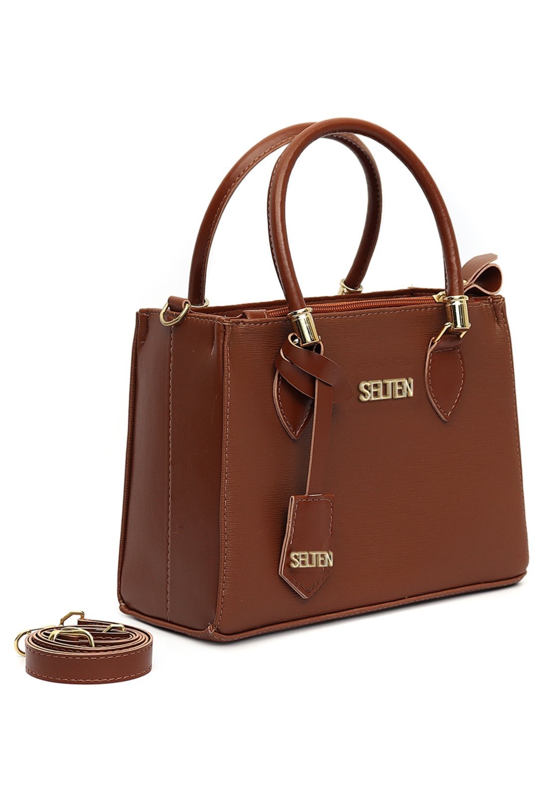 Bolsa Feminina Lorena Transversal e de Mão Marrom Selten
