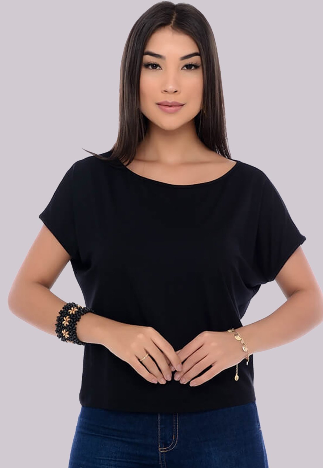 Blusa M/C Soltinha B’Bonnie Arielle Preto