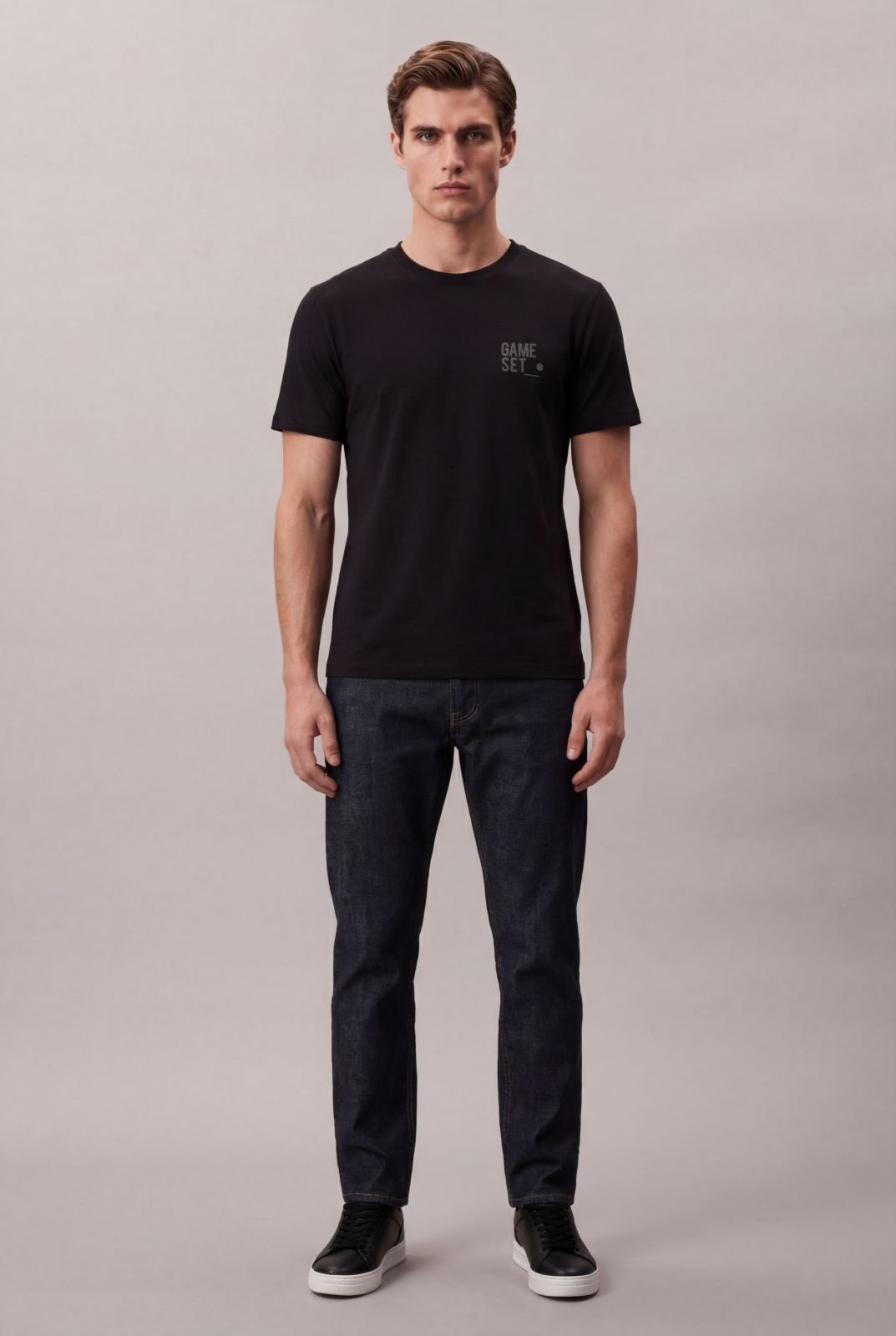 Camiseta Manga Curta Calvin Klein Jeans Masculino Game Set Corrosão - Preto Calvin Klein Jeans