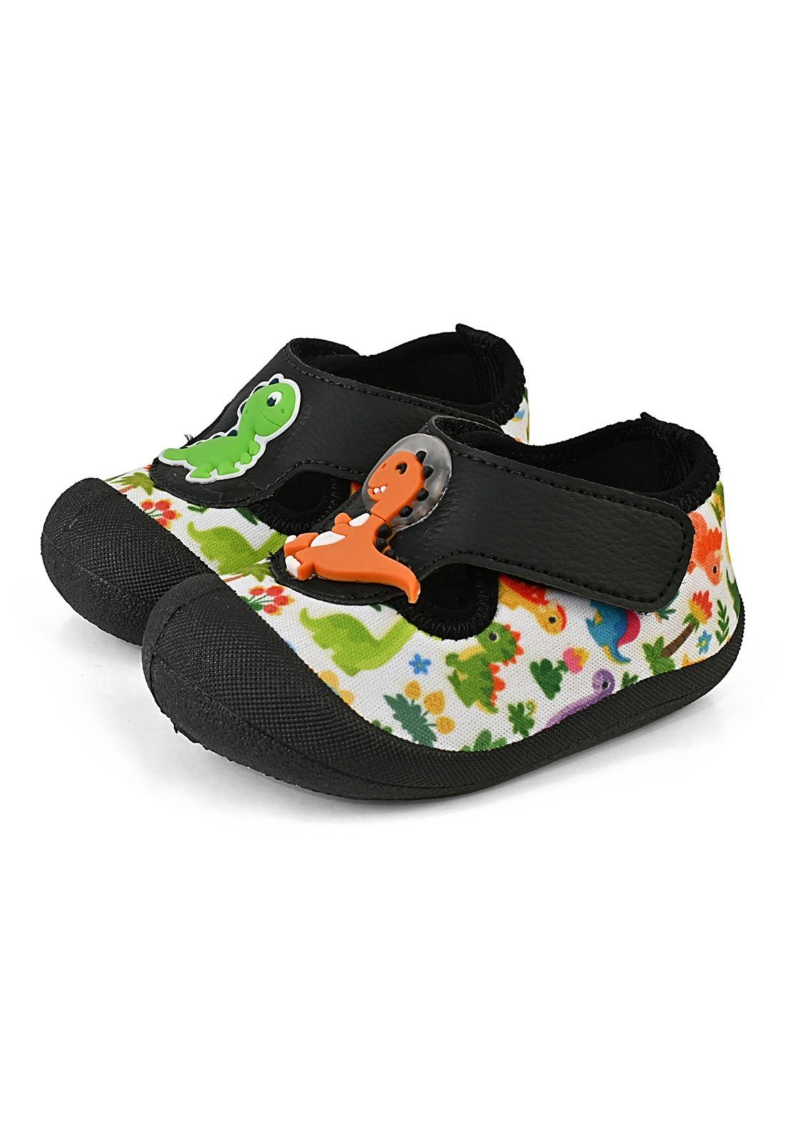 Vista 2 Infantil - Sapameia Antiderrapante Menino Verde Dinossauro Enfeite Mzkid branco/preto/verde verde Mzkid branco/preto/verde verde