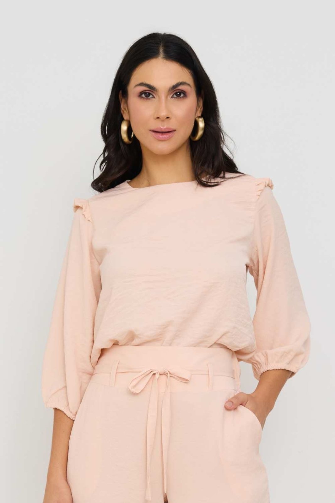 Blusa Vanibele Crepe Rosê
