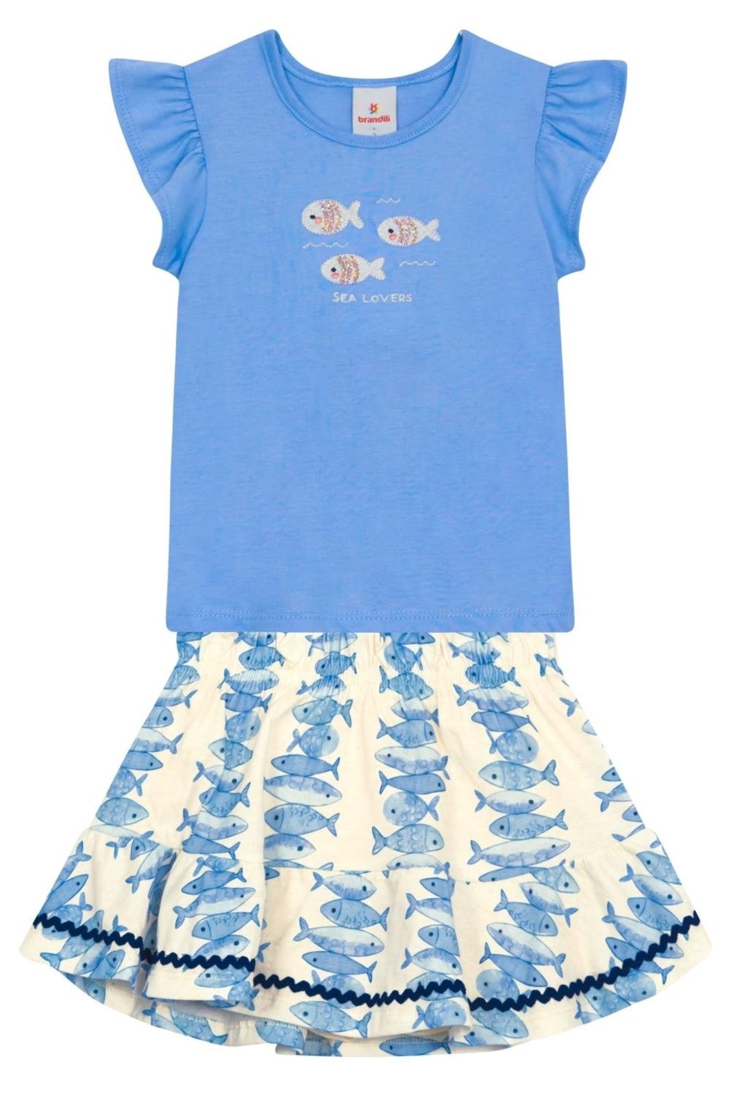Infantil - Conjunto menina em meia malha Brandili