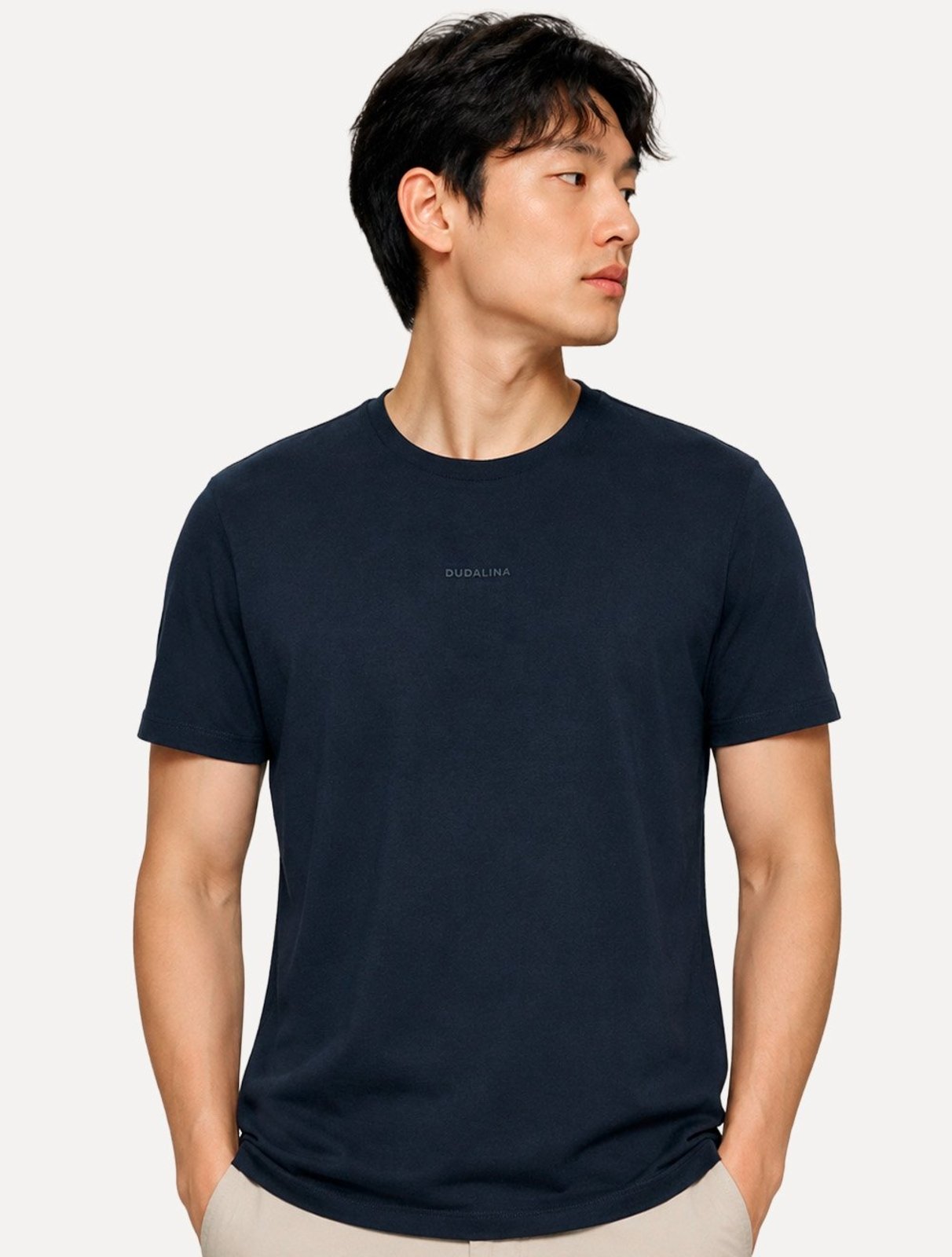 Camiseta Dudalina Masculina Regular Fit Basic Azul Marinho