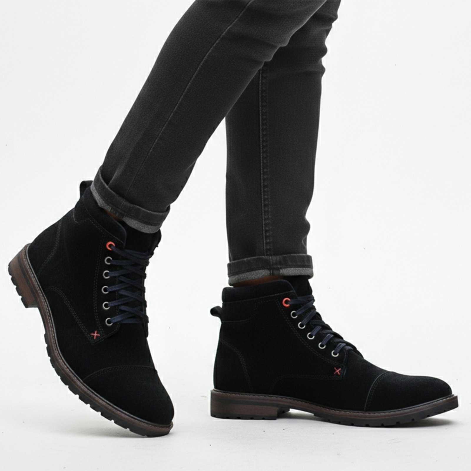 Bota Masculina Sartre Cano Curto Leve Casual Confortável Reforçada Sola Resistente Antiderrapante Preto