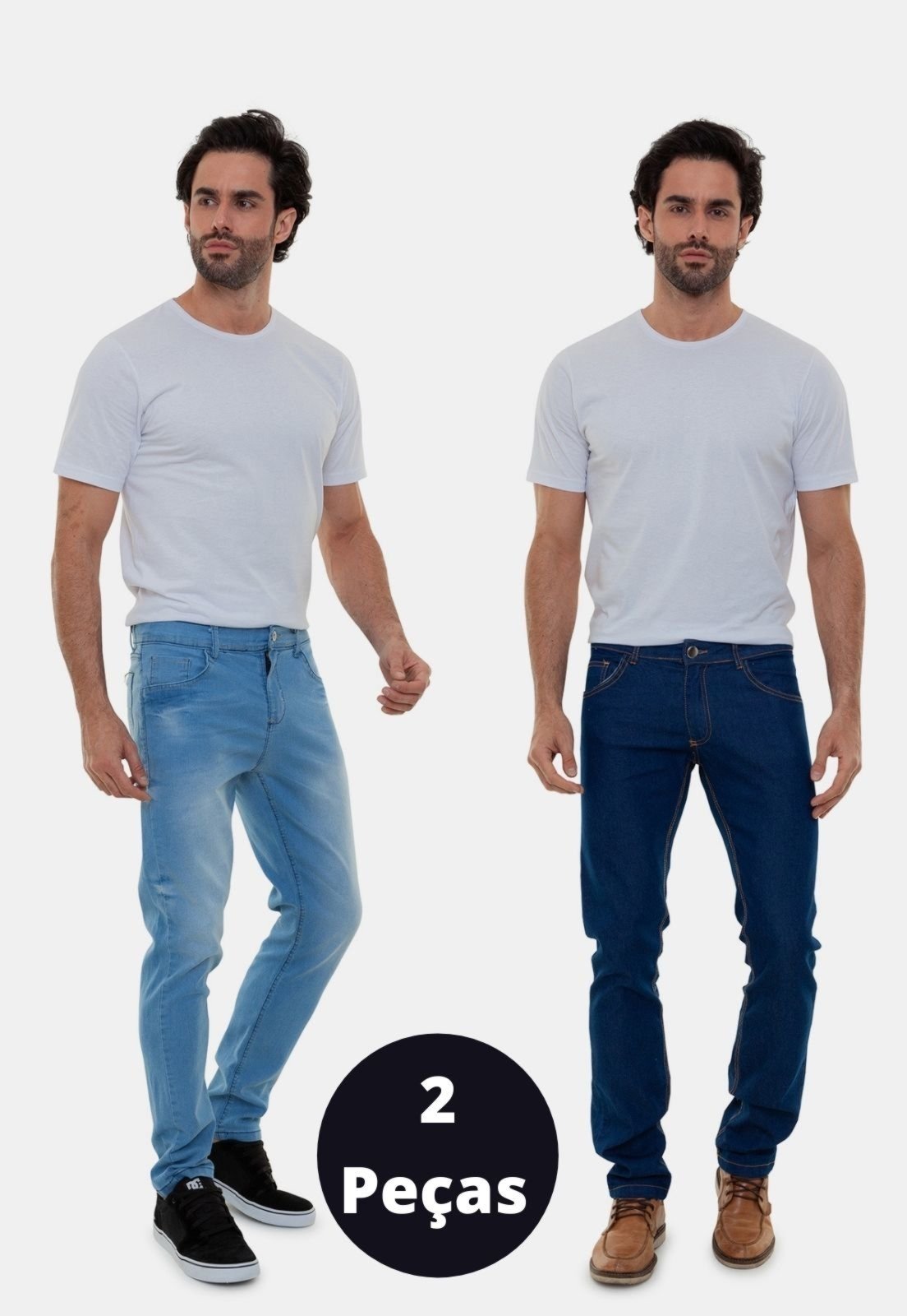 Kit Com 2 Calças Jeans Masculinas Versatti Veneza Azul