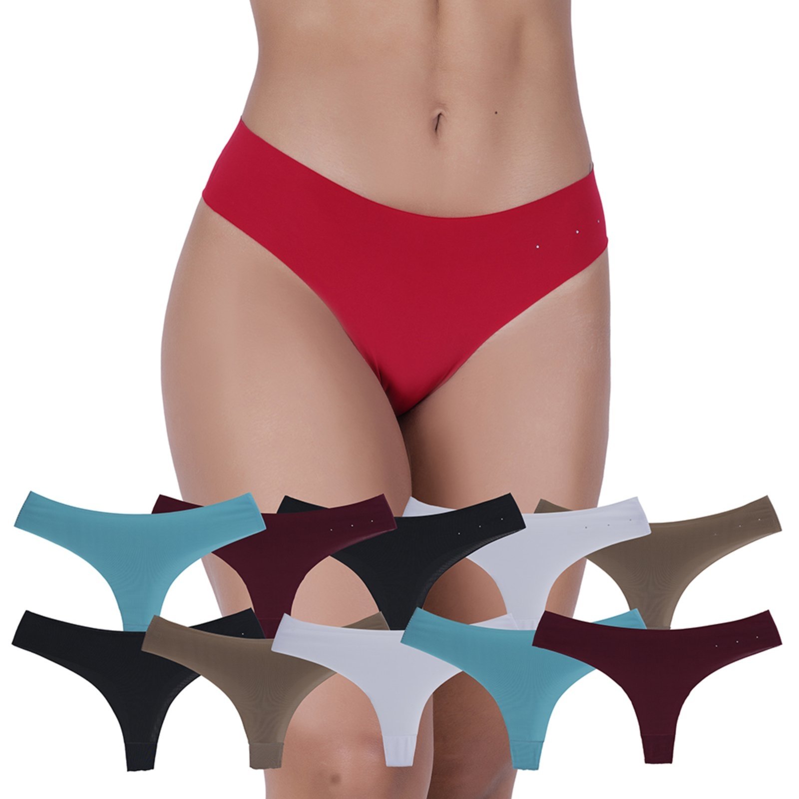 Vista 2 Kit 10 Calcinhas Love Fio Dental Sem Costura Microfibra Concept Lingerie multicolorido Concept Lingerie multicolorido