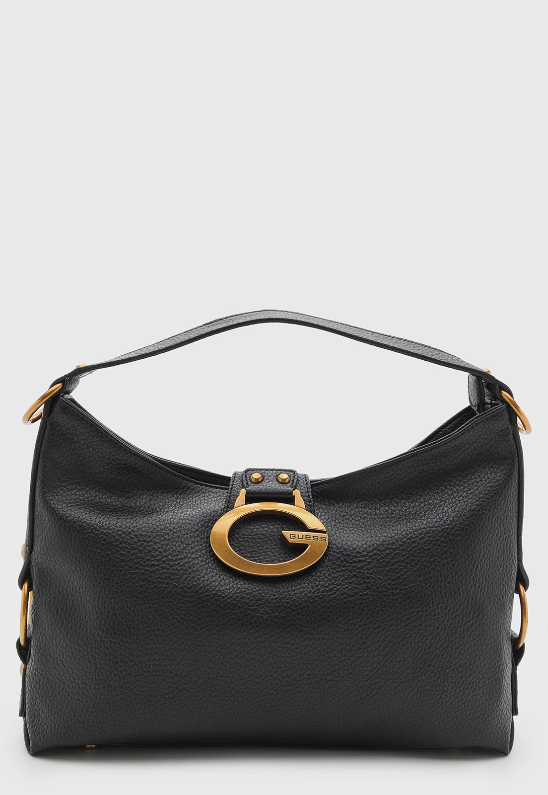 Vista 2 Bolsa Feminina Guess Grande Logo Preta preto preto