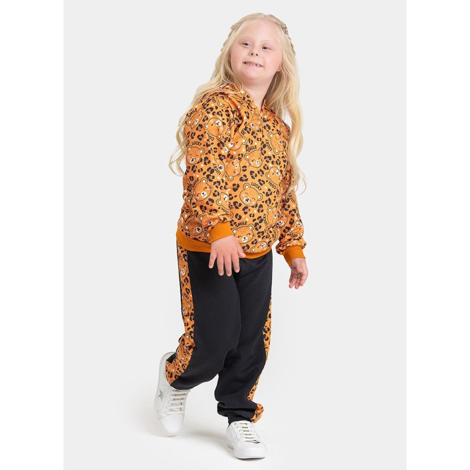 Infantil - Conjunto Inverno Menina Canela Blusão com Capuz e Calça em Moletom Ursinhas