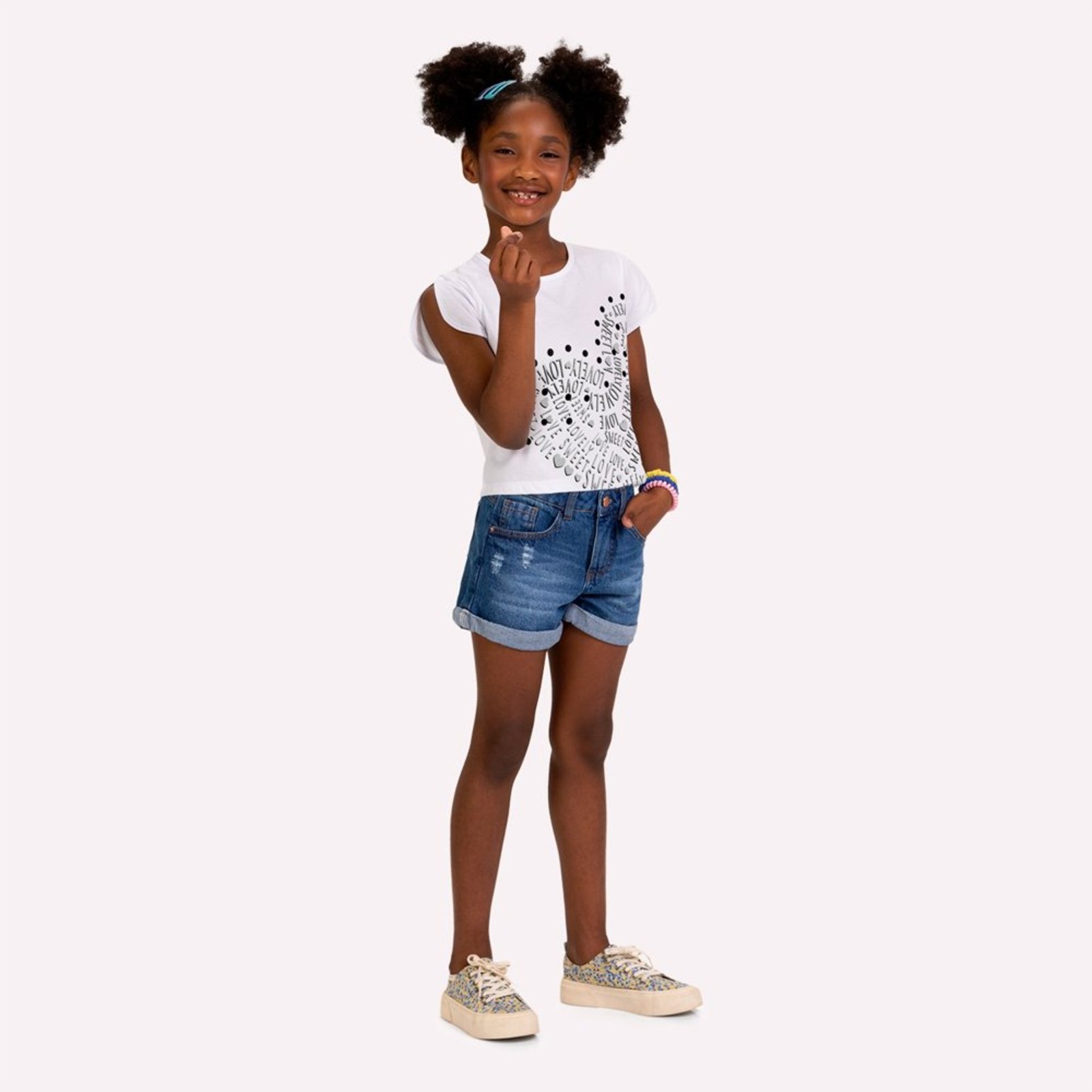 Infantil - Blusa Cropped Menina com Strass Kyly