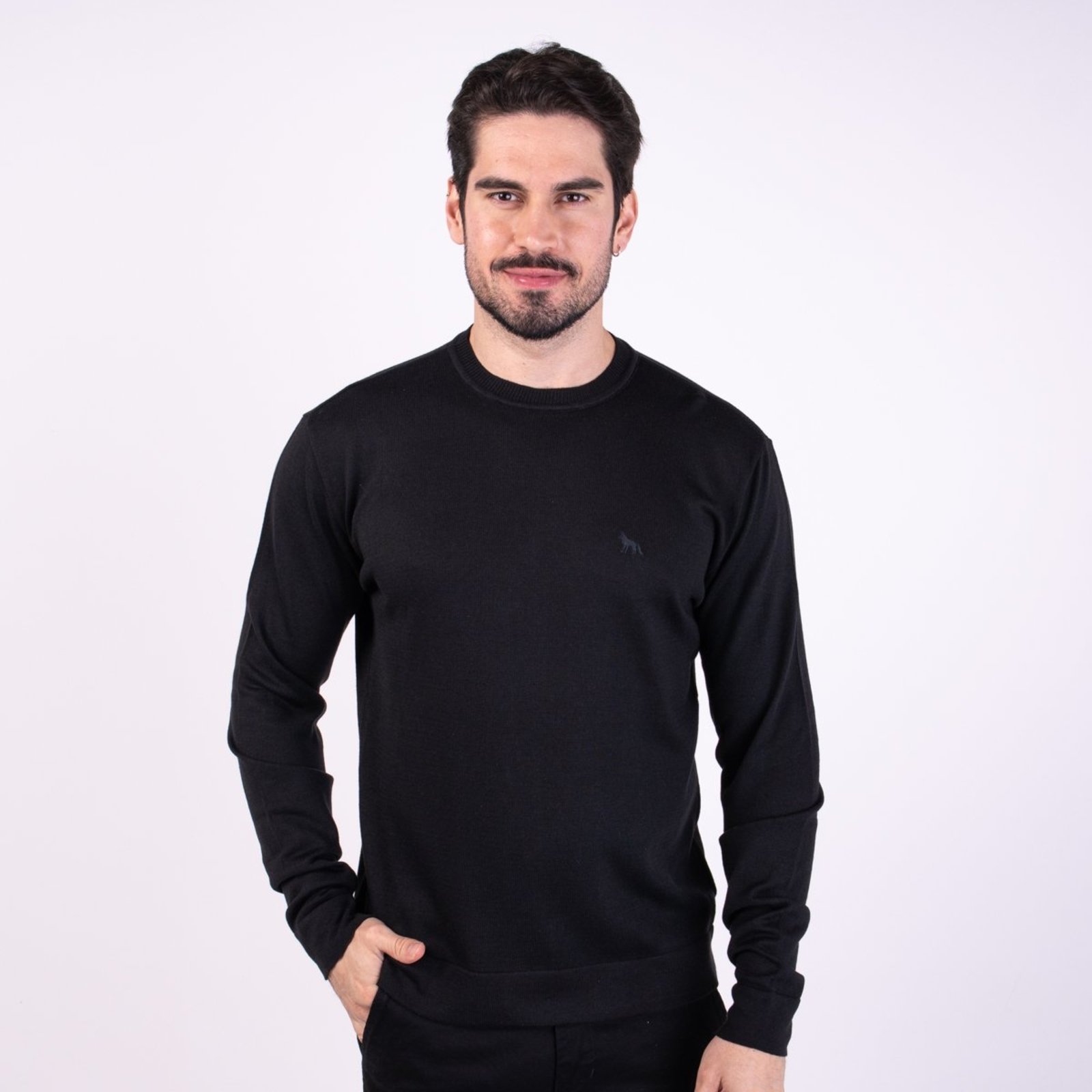Suéter Acostamento Tricot Preto
