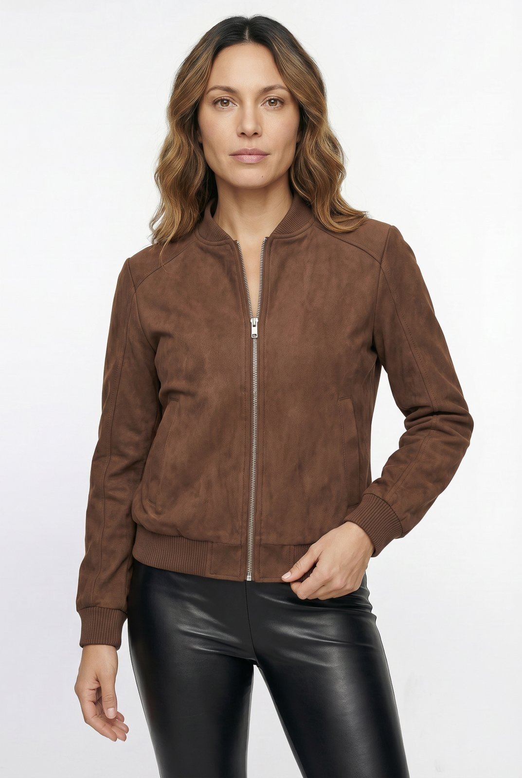 Jaqueta feminina suede 61465 - Marrom