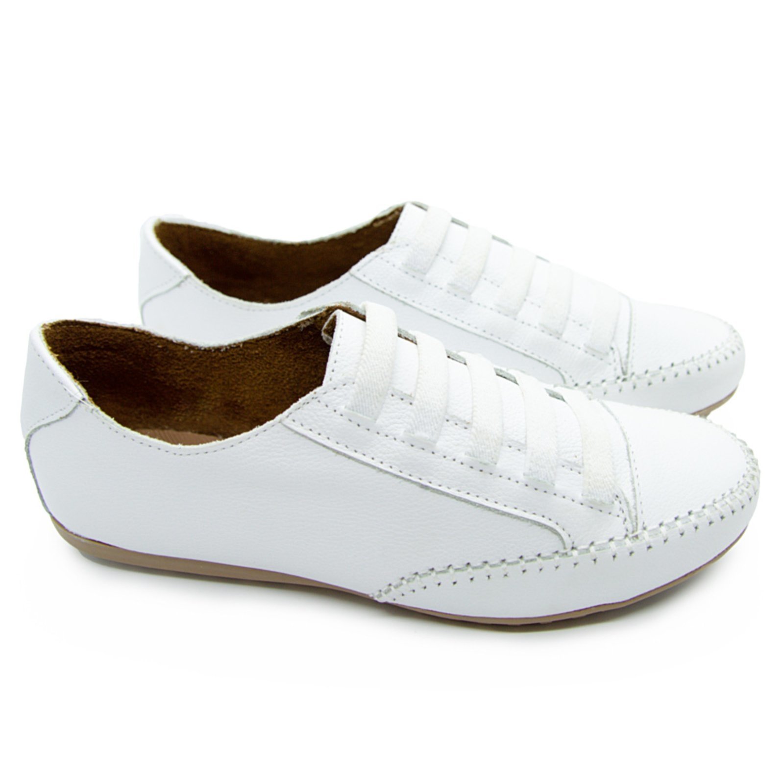 Tênis Mocatênis Feminino diRavena em Couro – Cod101 New Collection 2025 – Branco
