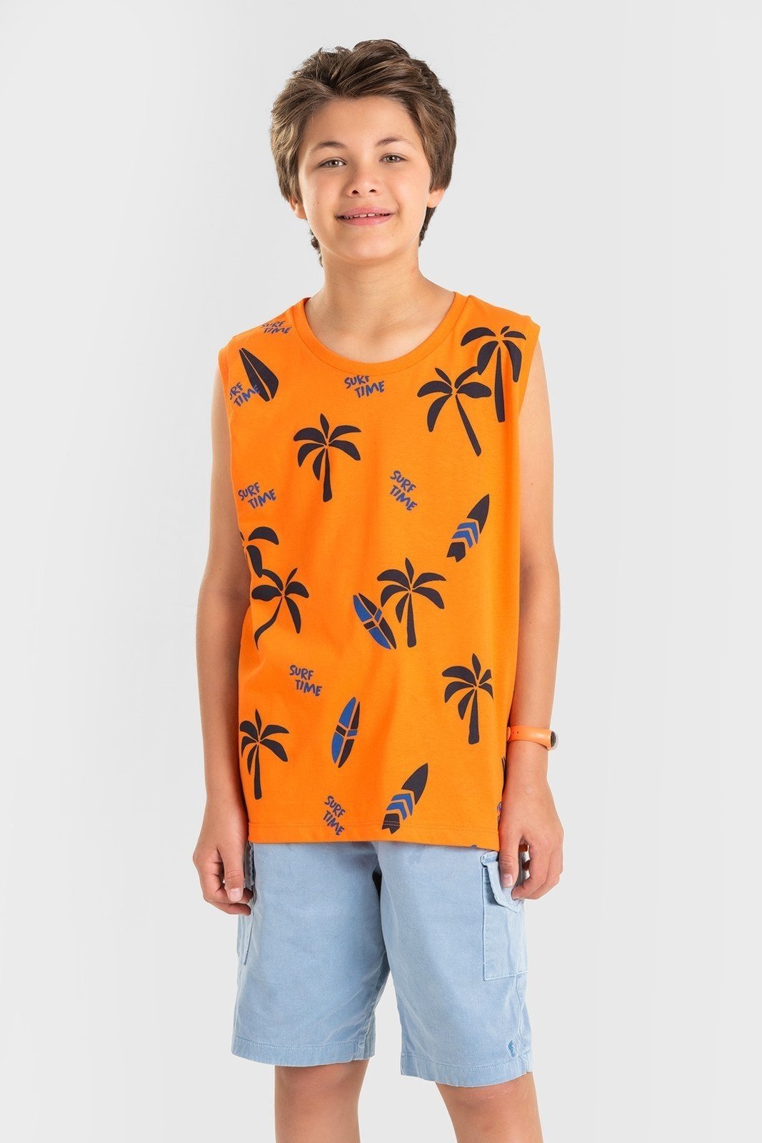 Infantil - Regata Meia Malha Juvenil Masculina Surf Beach