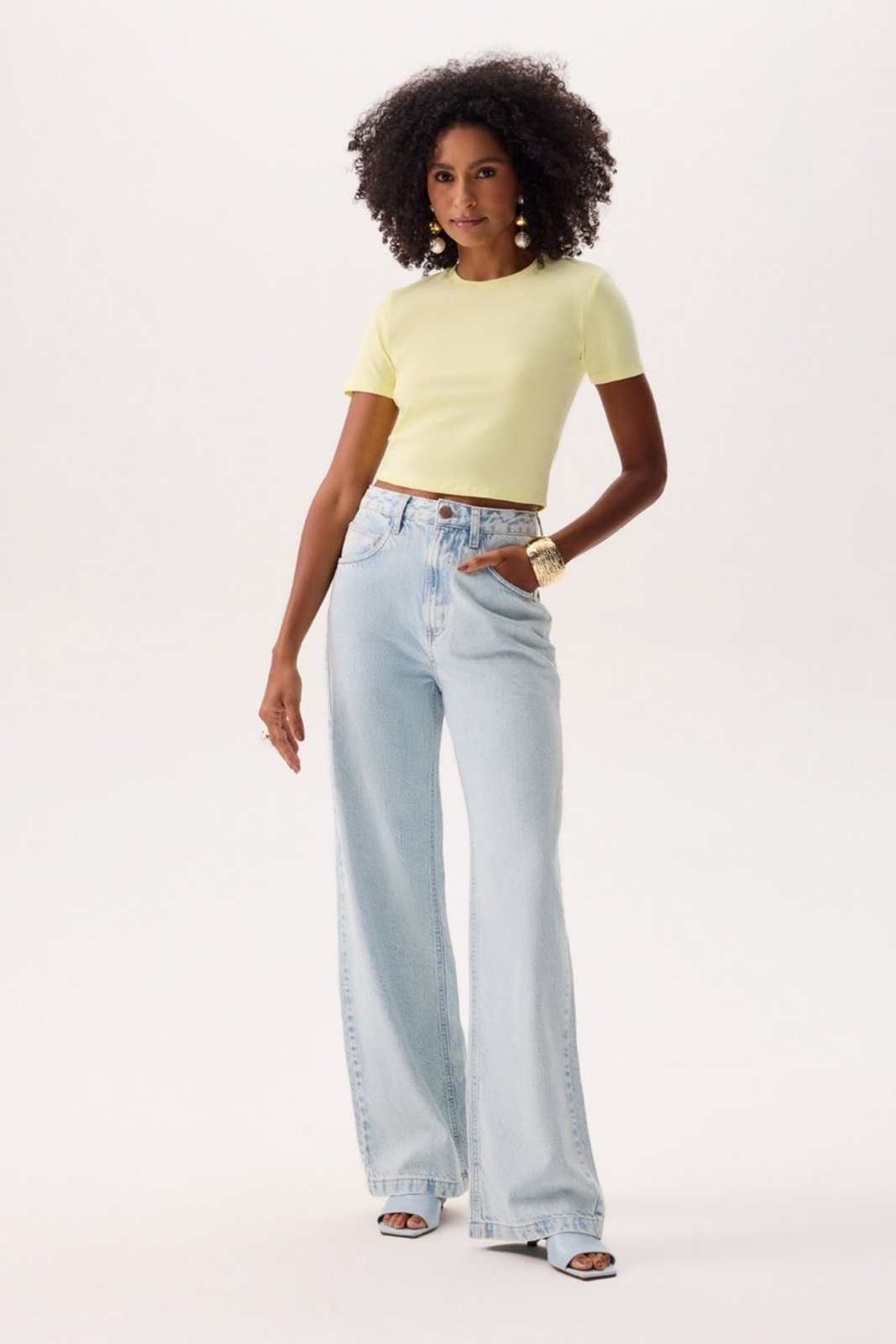 Calça Feminina Ágata Wide Leg Essence Flor de Lis