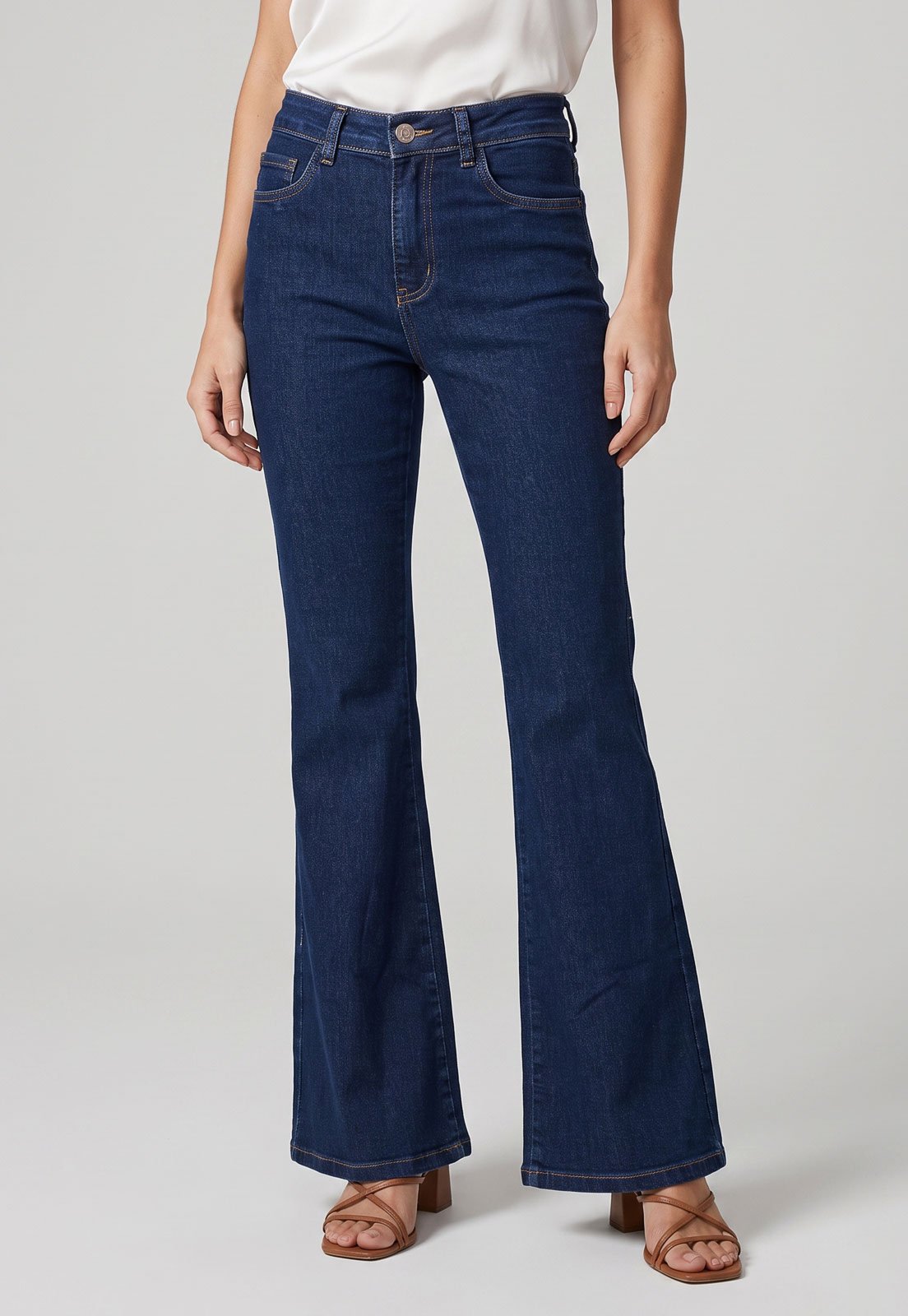 Calça Jeans Feminina Sawary Flare Azul