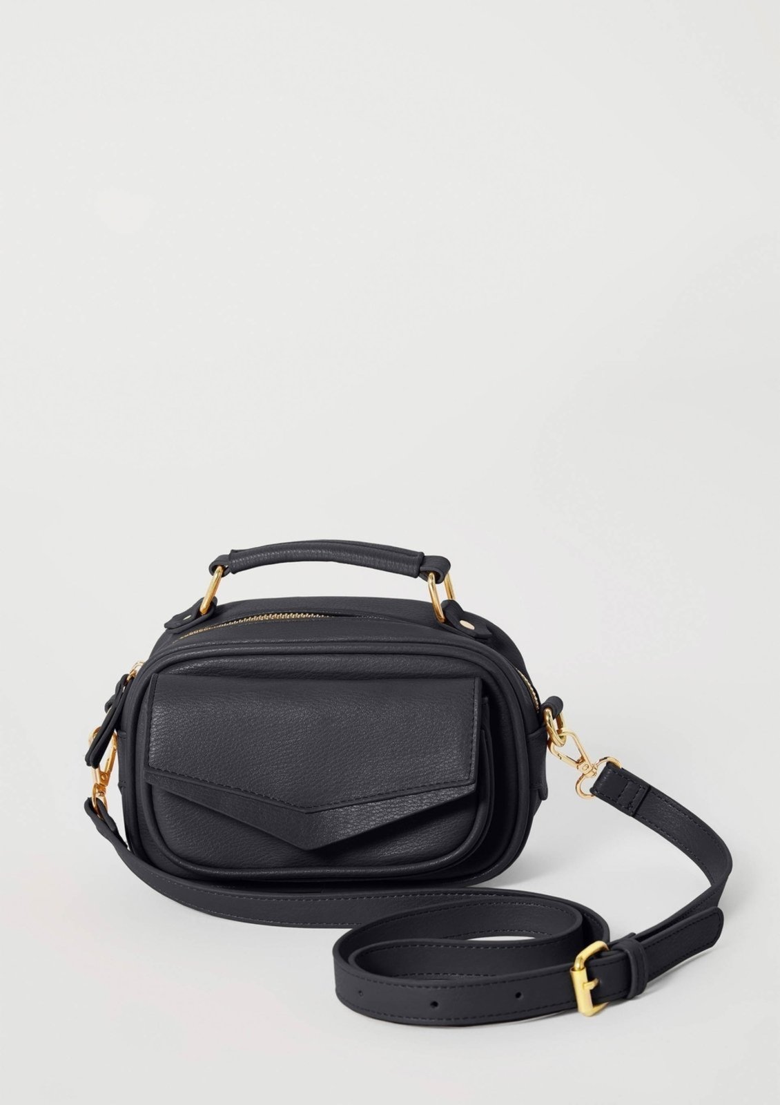 Vista 2 Bolsa Tiracolo Feminina Pequena Hering preto Hering preto