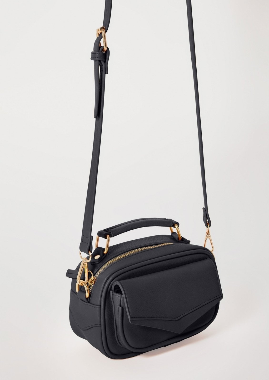 Vista 3 Bolsa Tiracolo Feminina Pequena Hering preto Hering preto