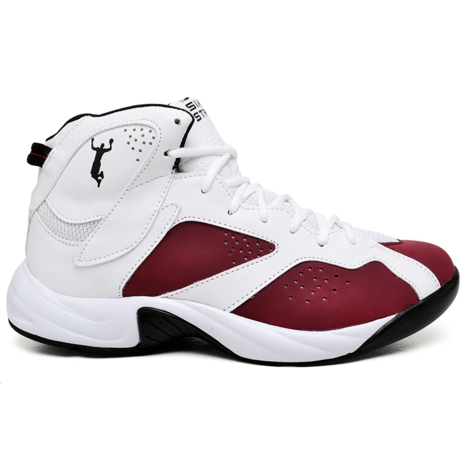 Vista 2 Tênis Basquete Adrenaline Forma Especial 45 ao Bordô branco branco