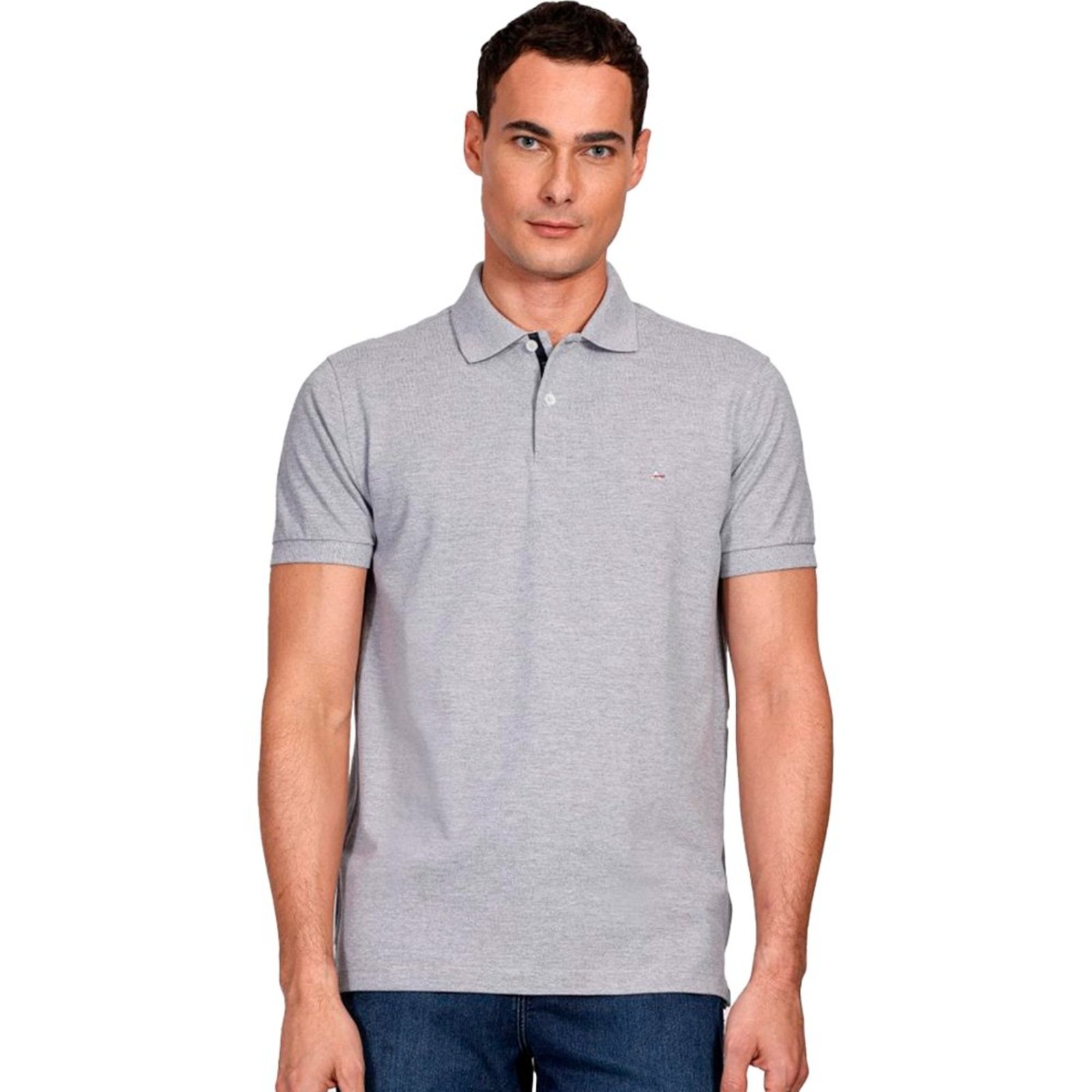 Camisa Polo Aramis Detail Ve25 Cinza Mescla Masculino