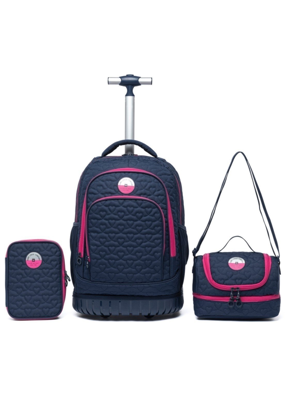 Infantil – Kit Mochila Juvenil Rodas Feminina Hang Loose Estojo Lancheira Fashion Moderno Escolar Resistente Espaçosa