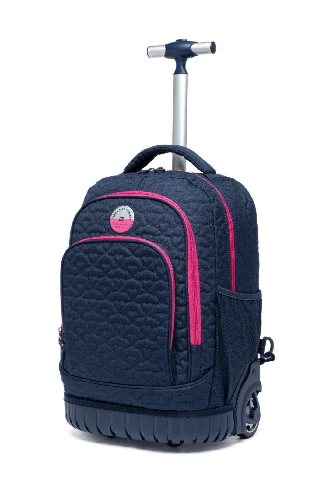 Vista 3 Infantil - Kit Mochila Juvenil Rodas Feminina Hang Loose Estojo Lancheira Fashion Moderno Escolar Resistente Espaçosa azul marinho/pink Hang Loose azul marinho/pink
