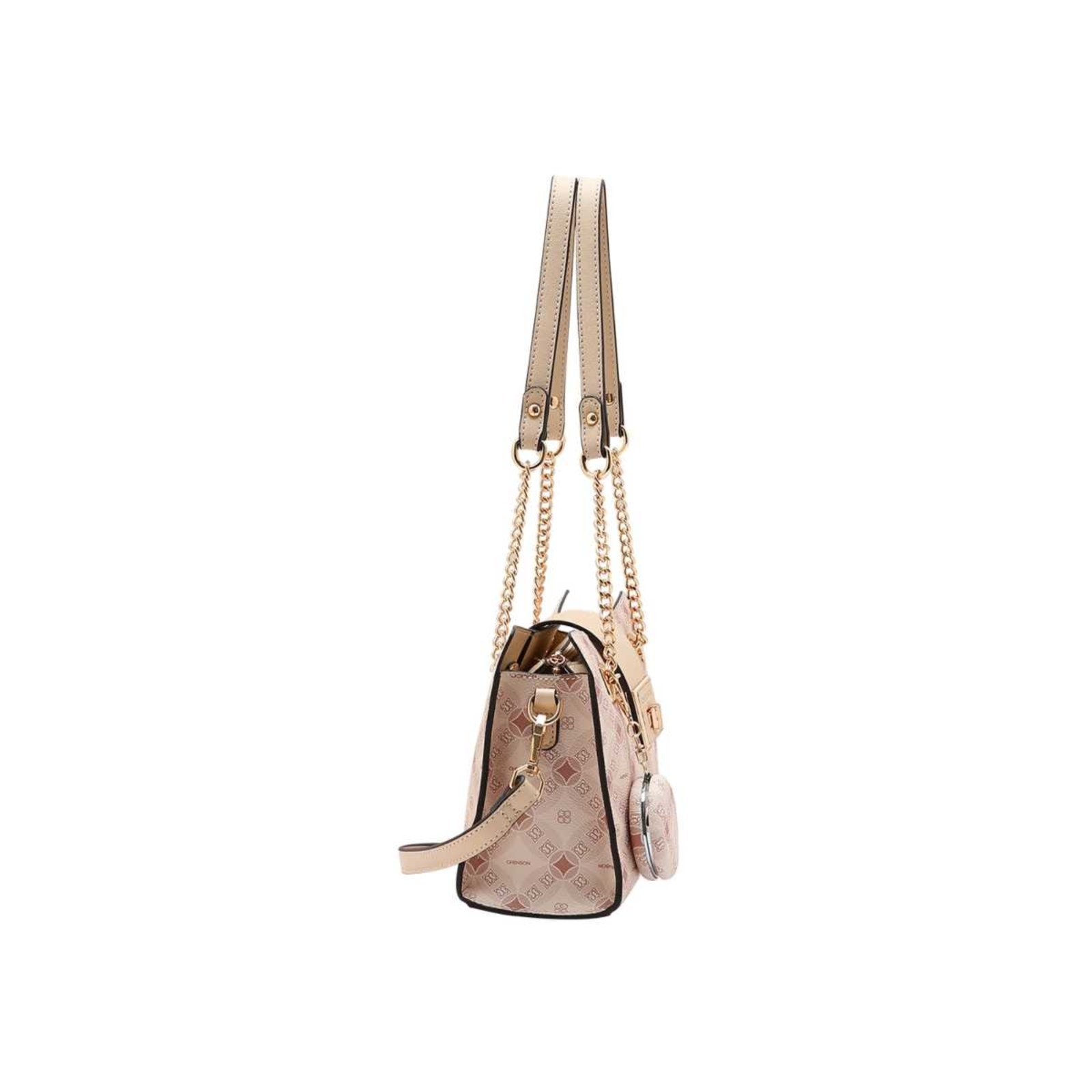 Vista 3 Bolsa Feminina Chenson Monograma Contemporâneo 3485379 bege Chenson bege
