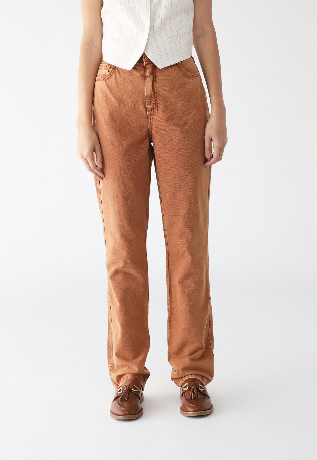 Calça Sarja Colcci Mom Pockets Caramelo