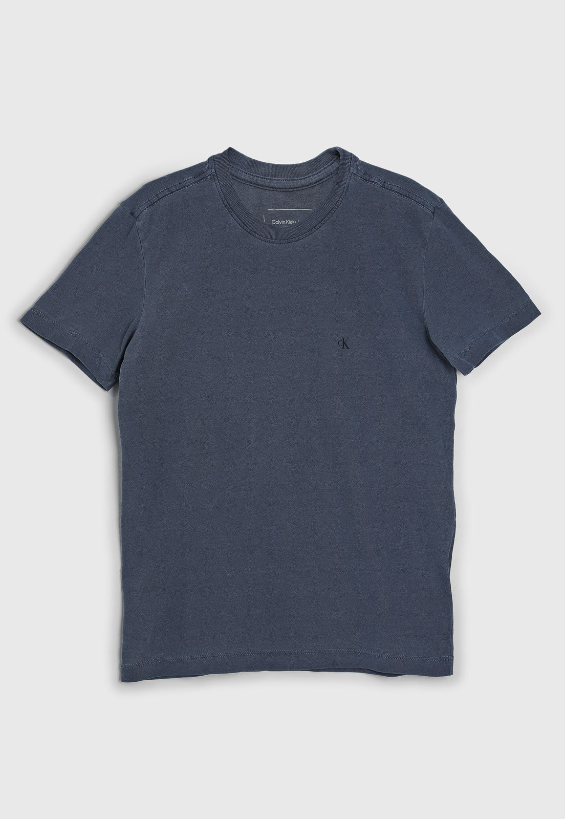Infantil – Camiseta Calvin Klein Logo Bordado Azul Marinho