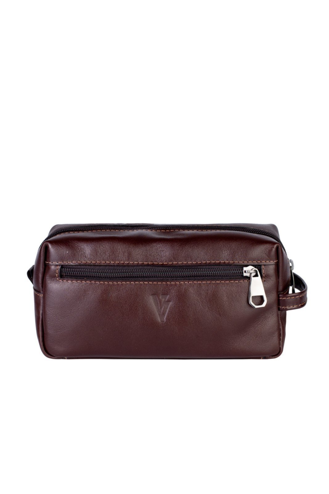 Necessaire Vira Vento Masculina Em Couro Italiano Daily 10x20x8cm – Café