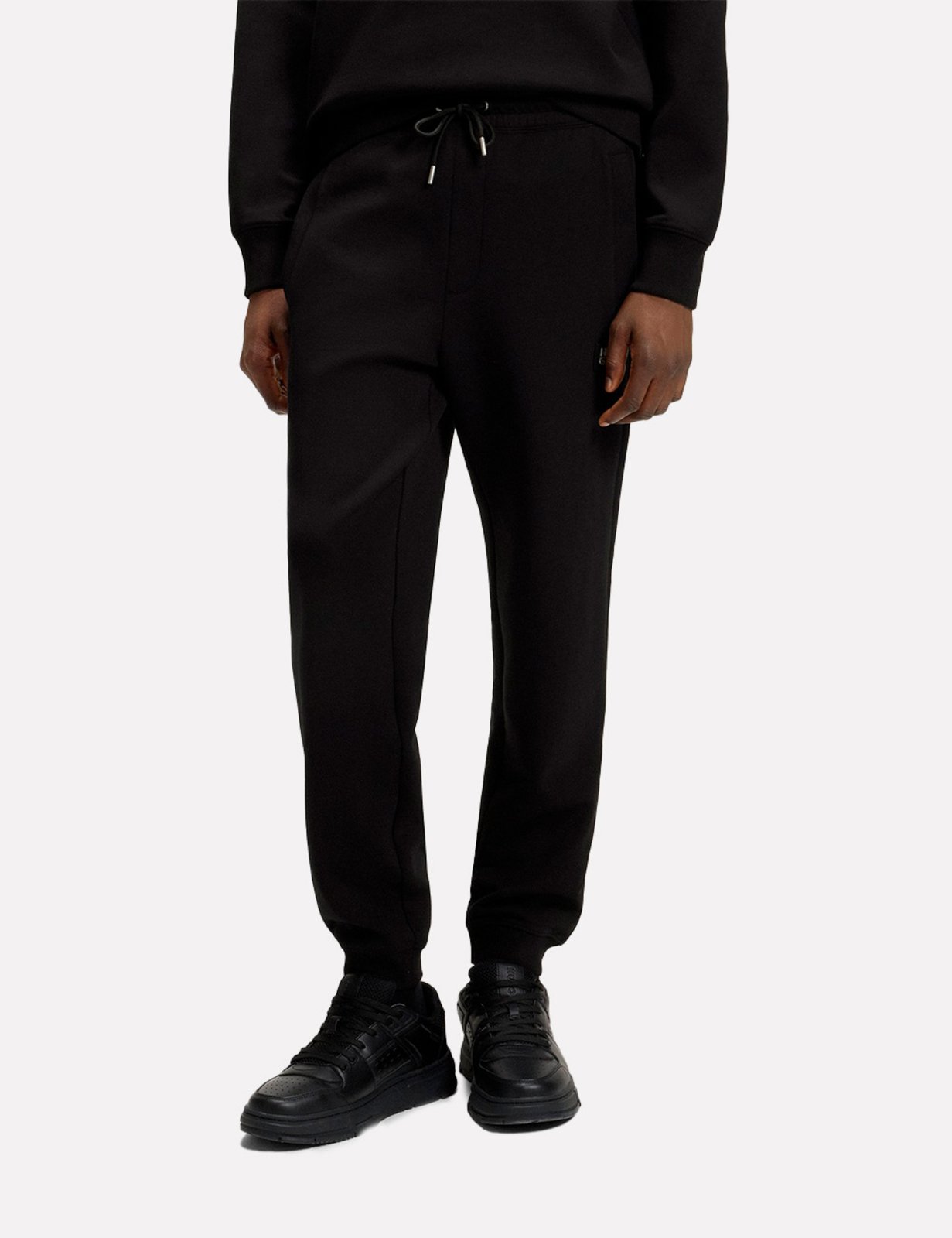 Vista 2 Calça Hugo Boss Masculina Moletom Regular Fit Dimacs 002 Preta preto Hugo Boss preto