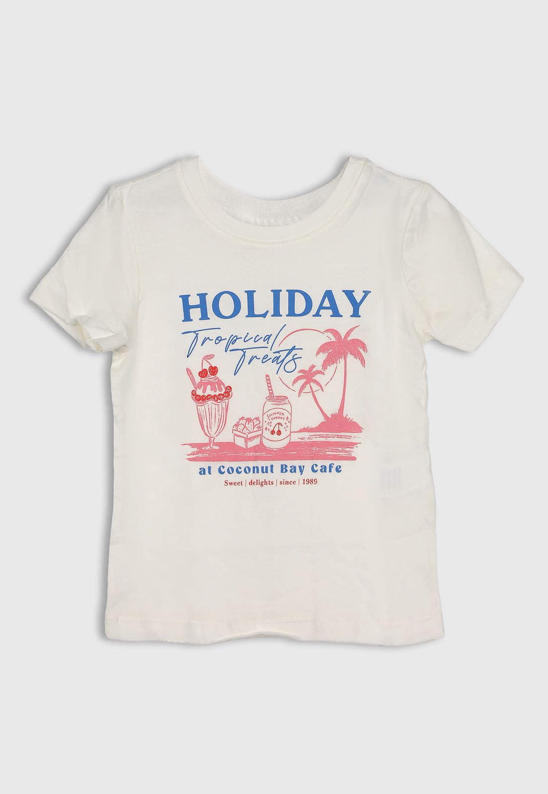 Infantil - Camiseta Hering Estampa Tropical Off-White