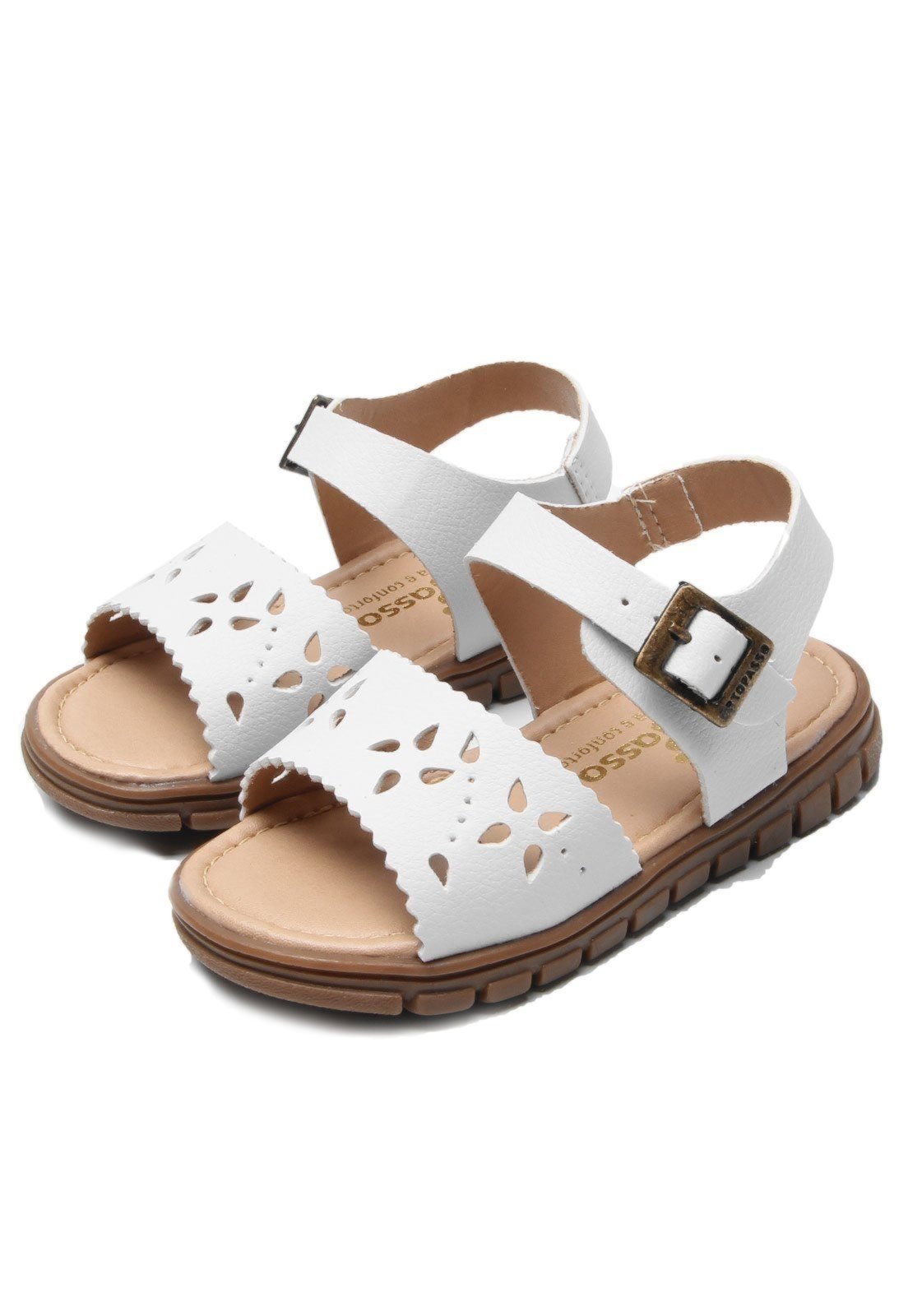 Infantil – Sandália Ortopasso Anatômica Menina Branco