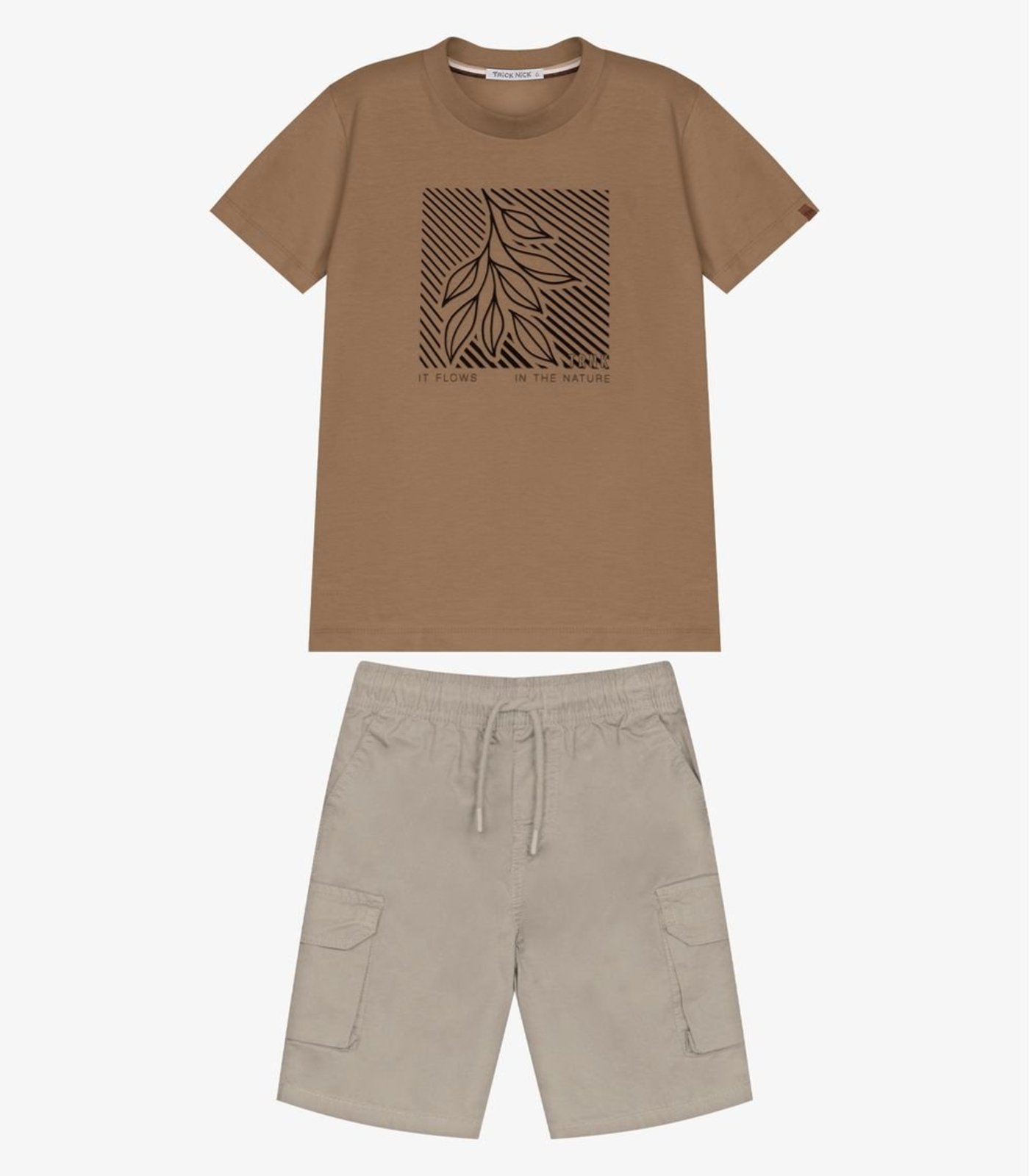 Infantil - Conjunto Camiseta Com Bermuda Trick Nick Marrom