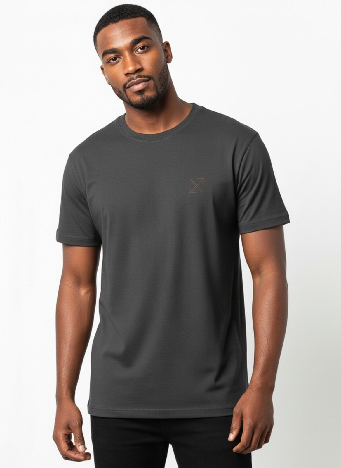 Camiseta Enluaze Lisa Masculina Reta Manga Curta Com Elastano 59016 – Chumbo